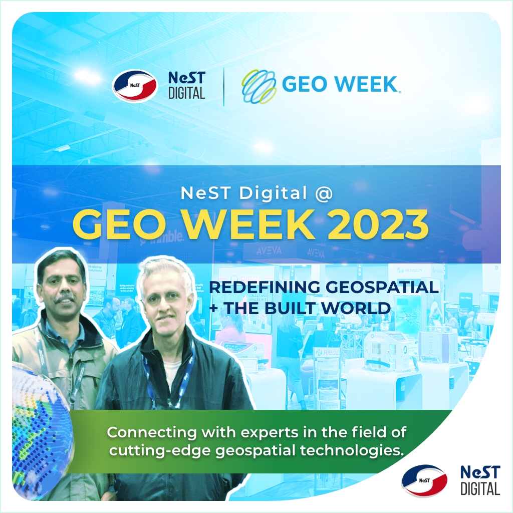 NeSTdgtl's tweet photo. Our GIS experts, Mehraj S and Sijo Jose, attended the three-day Geo Week Conference in Denver,USA. 
It was a wonderful time of exploration &amp; collaboration on the latest happenings in the geospatial industry!
#GeoWeek #GeoWeek2023 #GeoWeekNews #GIS #LiDAR #Geospatial #NeSTDigital https://t.co/45JMtQ2nV7