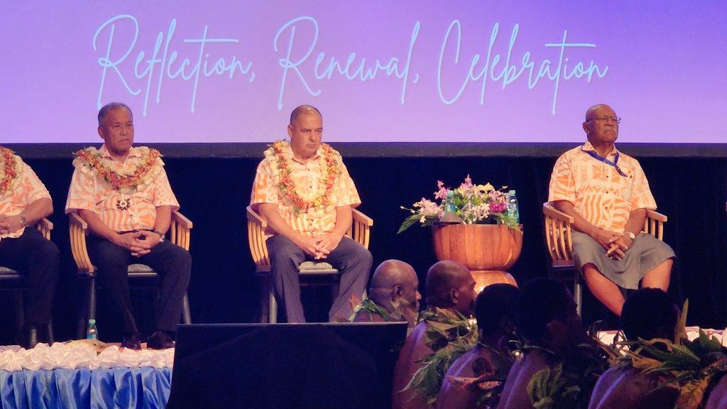 henrytpuna's tweet image. Fiji's iconic cultural customs of welcoming all visitors to the vanua is a poignant moment of reflection on the Forum journey thus far.

A time to honour our Pacific Way - Vinaka Vakalevu Viti! #reflectrenewandcelebraterregionalism #PIFSLR2023