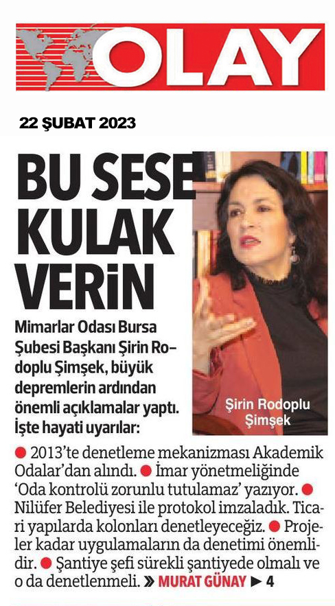 MOBursaSubesi's tweet image. BASINDAN HABERLER...

#deprem #tespit #protokol 
@TMMOB1954 @MimarlarOdasi_T @BursaMimarTV