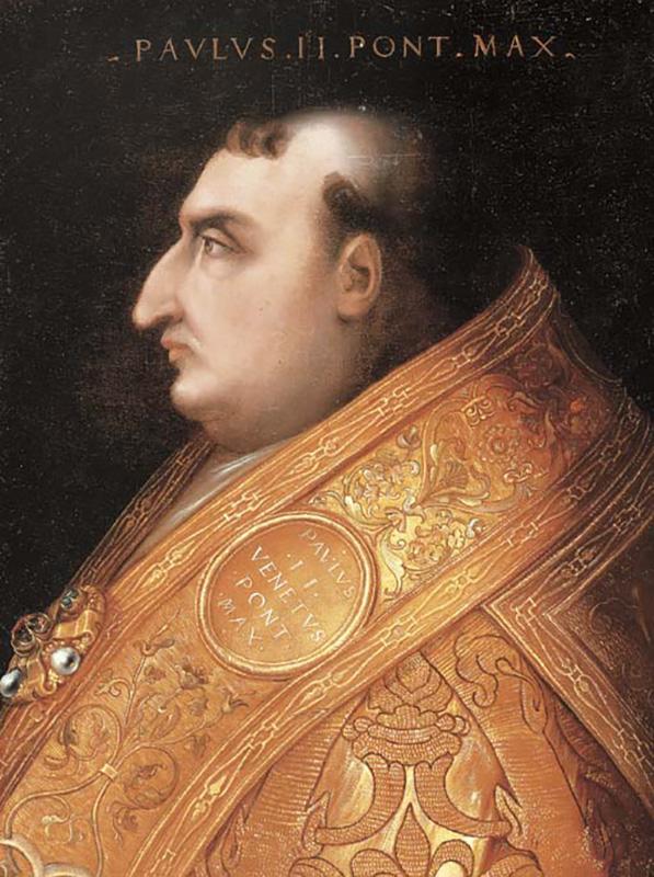 mariobianchi18's tweet photo. Il #23febbraio 1417 nasceva Pietro Barbo cioè #PaoloII. Durante il suo papato impresse una concezione autocratica nei confronti del collegio cardinalizio e sostituì definitivamente alla mitria il triregno, eredità dell'antico impero romano e simbolo del potere temporale del papa. https://t.co/8jUIAI8io8