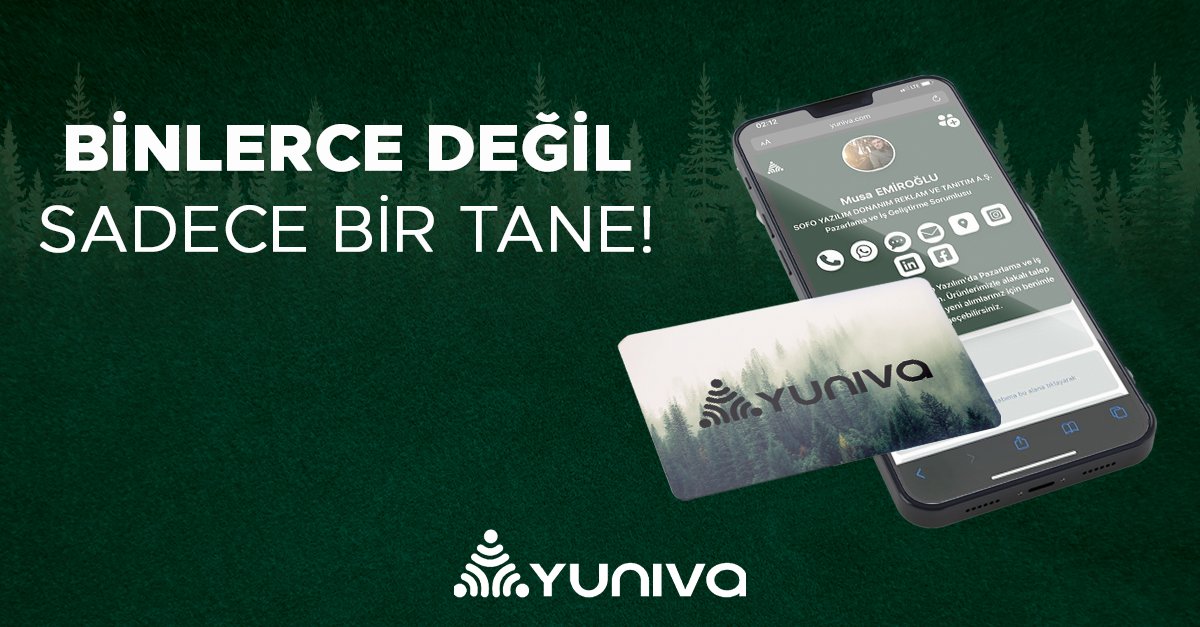 Kendinizi ve işinizi tanıtmak için internet üzerinden yönetebileceğiniz #dijitalkartvizit sistemimiz ile kendi kartvizitinizi anında oluşturup, güncelleyebileceğinizi biliyor muydunuz?

#yunivacard #kartvizit #dijitalkart #nfccard #digitalbusinesscard