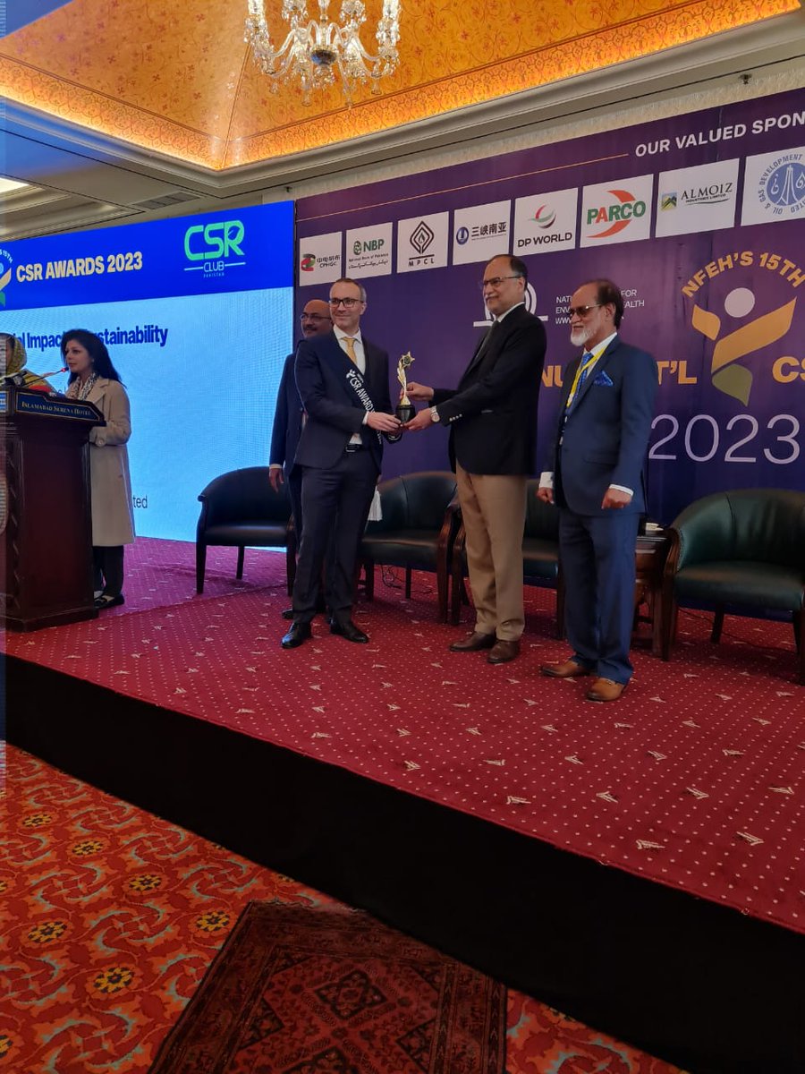 MMPglobal's tweet photo. We're honored to have won the 15th NFEH's CSR Award 2023 in #Islamabad for our commitment to #socialresponsibility and #positive community impact.  Let's keep making a #difference together. #CSR #AwardWinners #Islamabad https://t.co/55UZZTc6xc