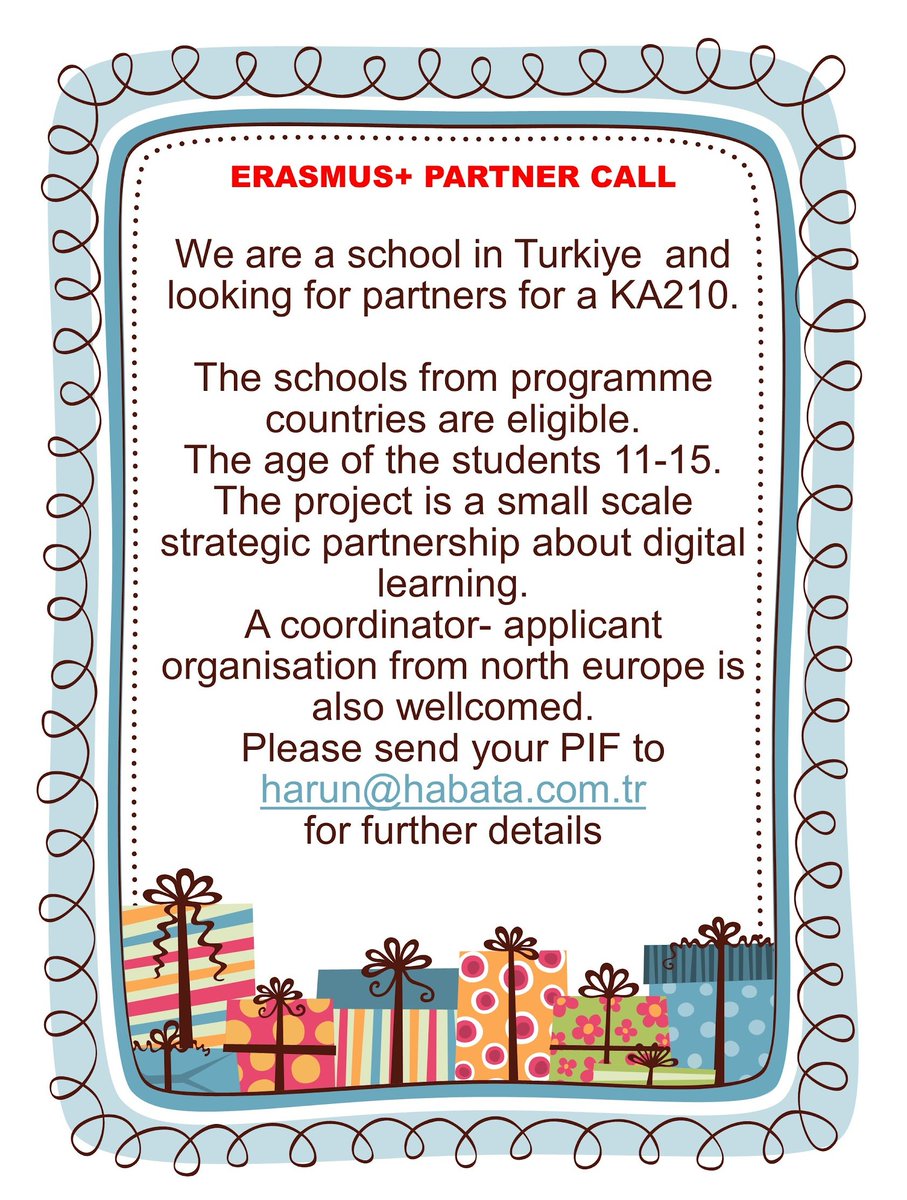 #ErasmusPlus #euproject #partnercall #school #schoolpartnership