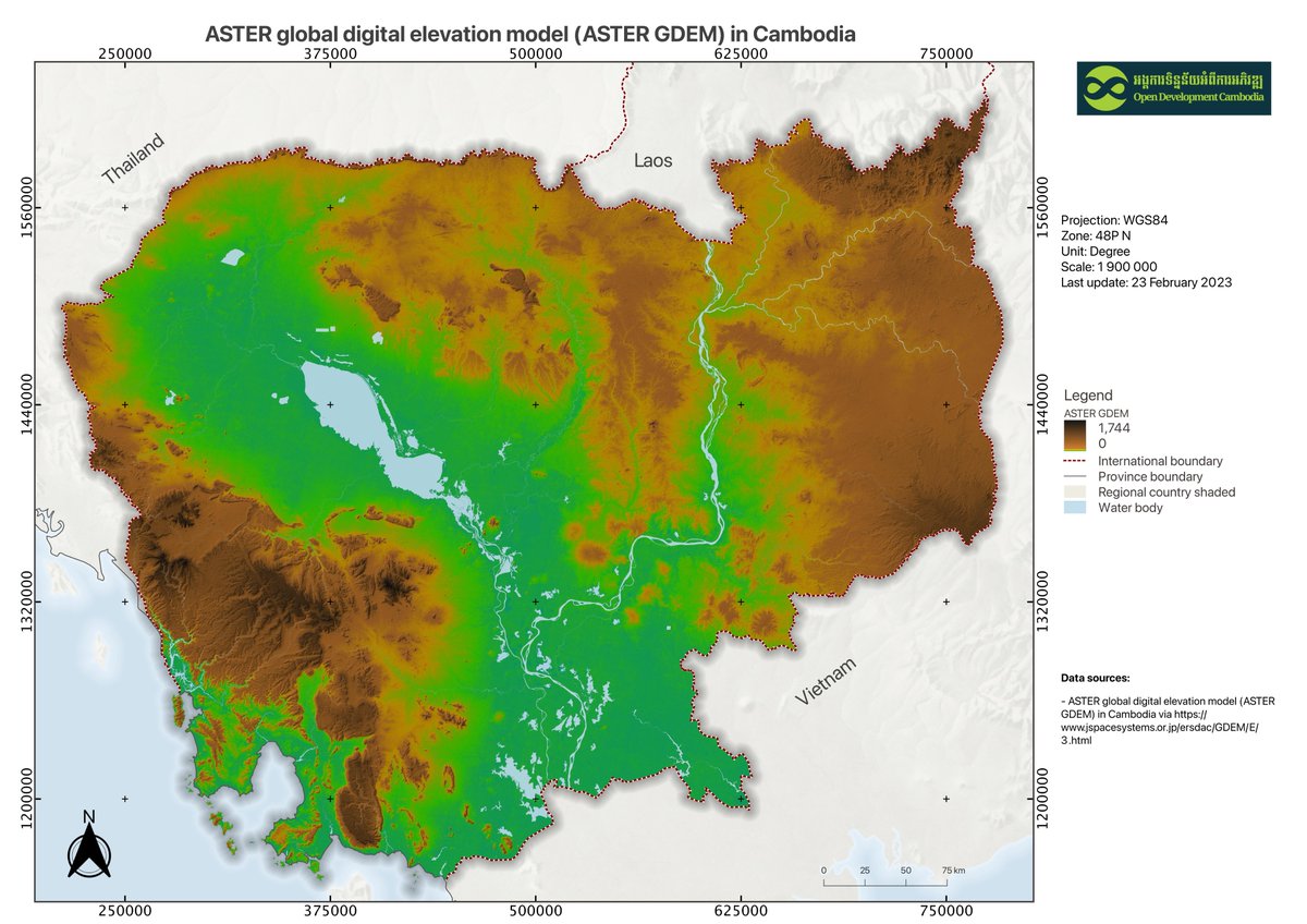opendevcam's tweet photo. Open Development Cambodia (ODC) publishes a new #dataset on “ASTER global digital elevation model (#ASTER #GDEM) in Cambodia”. View here: https://t.co/OdzAhK7Yfj #OpenDevCam https://t.co/zg89pgEjPi