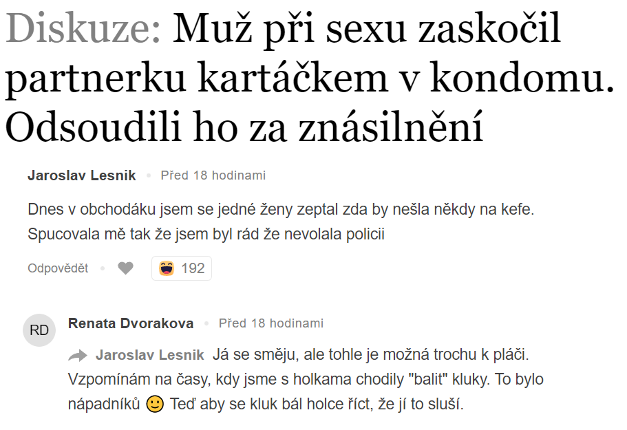 irenabursova's tweet photo. Zpráva: znásilnění
Diskuse: "pozval jsem ženu na kafe, jsem rád, že na mě nezavolala policii" a "dnes, aby se kluk bál říct holce, že ji to sluší".

Furt dokola. Někdo ublíží ženě, ale diskurz udělá největší chudáky z mužů. https://t.co/746txTayg5