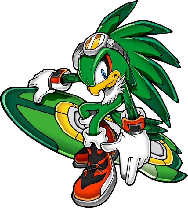 While it's not outright stated, it's highly likely that the species chosen for Jet the Hawk, a professional user of Extreme Gear, was inspired by legendary skateboarder Tony Hawk. 