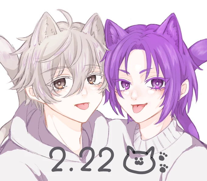 02.22猫の日ngroちゃん大遅刻ですが色塗りました 