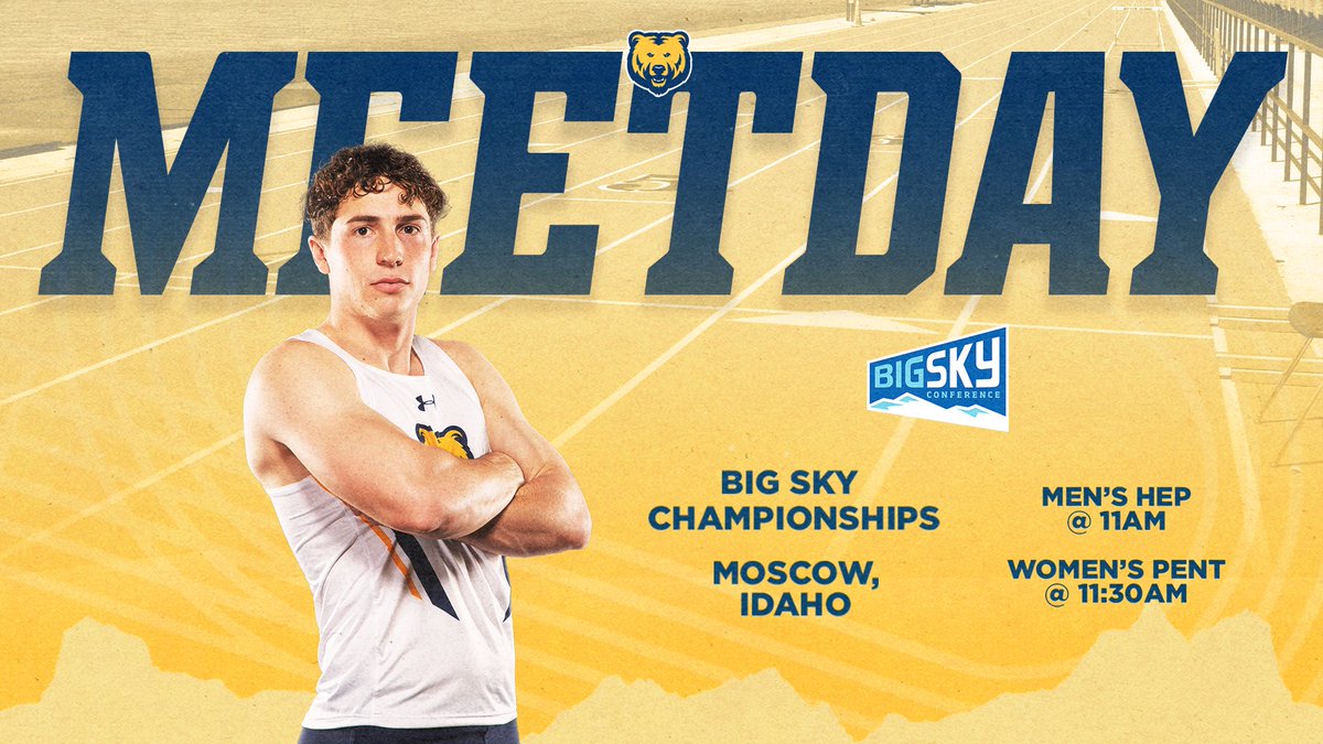 Day 1 of the Big Sky Indoor champs starts with the men’s pentathlon today for the Bears! 
#GetUpGreeley🐻🎽

⏭️ | Big Sky Championships
📌 | Moscow, Idaho
🗓️ | Feb. 23
🕚 | 11am
📺 | es.pn/3lQYtjk
📊 | bit.ly/3Ir1vlX
