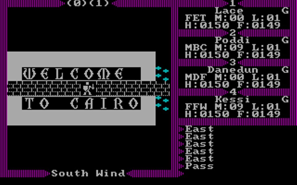 All the .ULT maps done. The text in EXODUS.BIN modified. Time to play/bug  test the PC conversion of Ultimore: Egypt

Thanks to <a href="/JoelFentonLaw/">Joel Fenton</a> for the original Apple II mod from the 80's. 

#Ultima #UltimaIII #UltimaIIIExodus #Ultimore