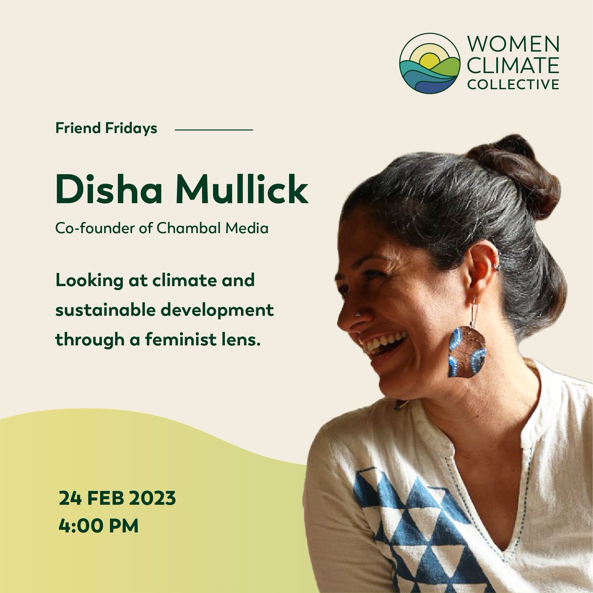 TheSafecityApp's tweet photo. WCC is hosting its second interactive #FriendFridays session!
Disha Mullick will be delving deeply into the topic of "Climate and Sustainable Development Through a Feminist Lens."
🗓️24th Feb. 2023
⏰4:00 PM
RSVP here to attend the event: https://t.co/VdP2mUsA2L https://t.co/fXCuIMl7em