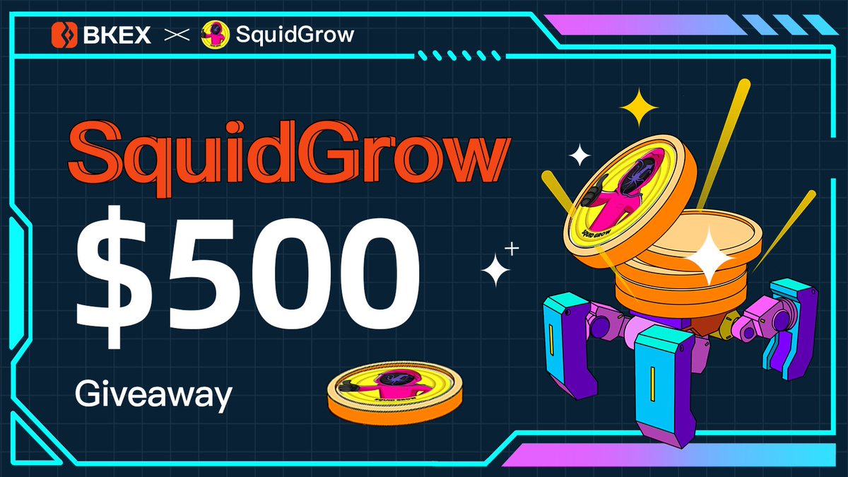 #BKEX &amp; SquidGrow(#SQUIDGROW) $500 Giveaway 🥳

Lucky users will win up to $25 each on Feb 24!
🧧
✅Follow <a href="/BKEXGlobal/">BKEX</a> &amp; <a href="/Squid_Grow/">SquidGrow™</a> &amp; <a href="/Shibtoshi_SG/">Shibtoshi™</a> &amp; @AreDub2
✅RT &amp; Comment BKEX UID
✅Tag 3 friends