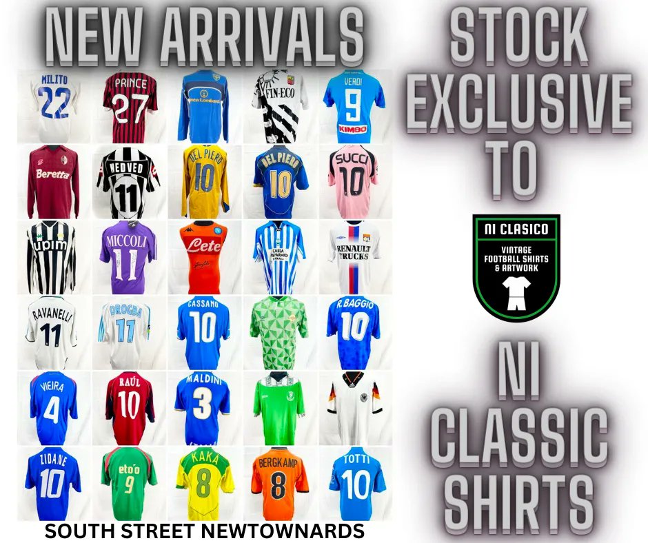 Ards Football Club (@ardsfc1900) on Twitter photo Our friends at <a href="/niclasico/">NI CLASICO</a> have a fresh range of vintage football shirts on sale at their South Street shop. Our friends at <a href="/niclasico/">NI CLASICO</a> have a fresh range of vintage football shirts on sale at their South Street shop.