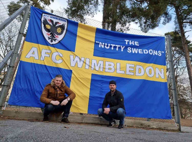 @Benjaminskjold @FribertNicholas @AFCWimbledon @Grau_Moeller @StureSandoe Hello mate! Can’t wait your current flag is like a stamp at ours🤪. Greetings from the #SweDons COME ON YOU DONS!!!
