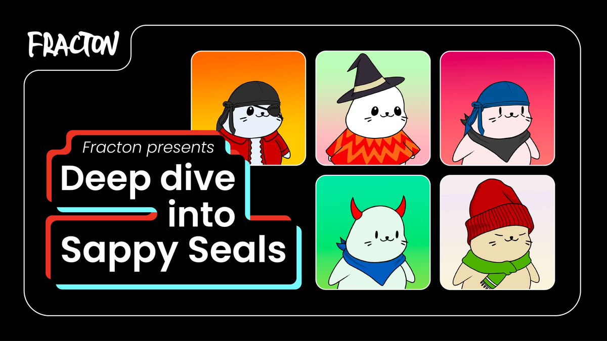 FractonX's tweet photo. Fracton Protocol has acquired and fractionalized a bunch of @sappyseals, and they are going live as #hiSEALS to millions of crypto traders on Kucoin. 
What's special about #SappySeals? 
🧵 It is time for a deep dive into Sappy Seals 🧵 https://t.co/35WsysoZse