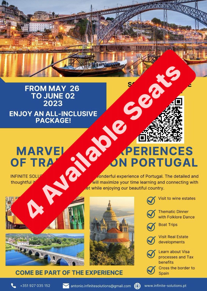 Infinitebyab's tweet photo. Will 2023 be the year you finally visit Portugal and the real estate opportunities???… #TRADEMISSIONPORTUGAL
#realtor #cips #nar #fiabci #fiabciusa #realestate #d7visa #goldenvisaportugal #goldenvisa #portugalrealestate #globalrealestate #visitportugal #infinitesolutionsbyab https://t.co/ILHMjxE3aU