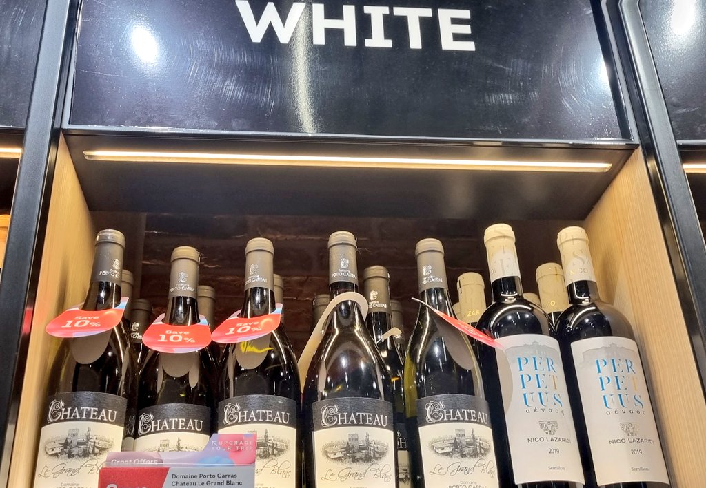 DPortoCarras's tweet photo. In case of departure/arrival
 at Makedonia Airport
in Thessaloniki, Greece
stop by the Hellenic Duty Free Shops and buy one (or more!) of our signature wines #ChateauLeGrandBlanc #ChateauPortoCarras #PoroCarrasSyrah #Limnio https://t.co/pOaV56pKVx