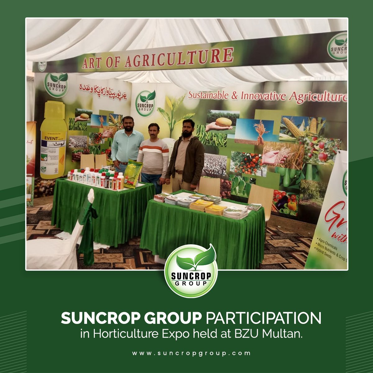 suncrop_group's tweet photo. Suncrop Group participation in Horticulture Expo held at BZU Multan.
#participation #suncropgroup #expo #horticulture #BZU #horticultureExpo #Multan https://t.co/VyQFh0C7mF