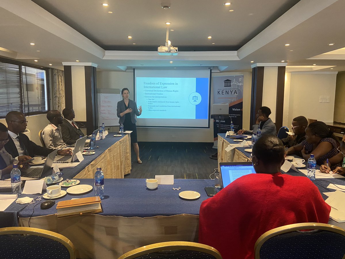 <a href="/LauraNotess/">Laura</a> Senior Legal Officer <a href="/Law_Democracy/">Centre for Law and Democracy</a> training members of Media Law Association of Kenya(MLAK) on Freedom of Expression under International Human Rights Law