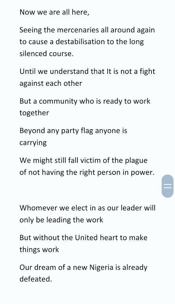 FolarinTa's tweet photo. If we don’t remember anything as we  prepare to vote,
Remember the new Nigeria we all agitated for during this protest 
It was beyond the end Sars
.
.
That fight became silenced as everyone looked forward to 2023.
.
.
Title: Beyond Sars.
YOP: 2020
Artist:@FolarinTa
#Elections2023 https://t.co/ktuqZ5iuVp