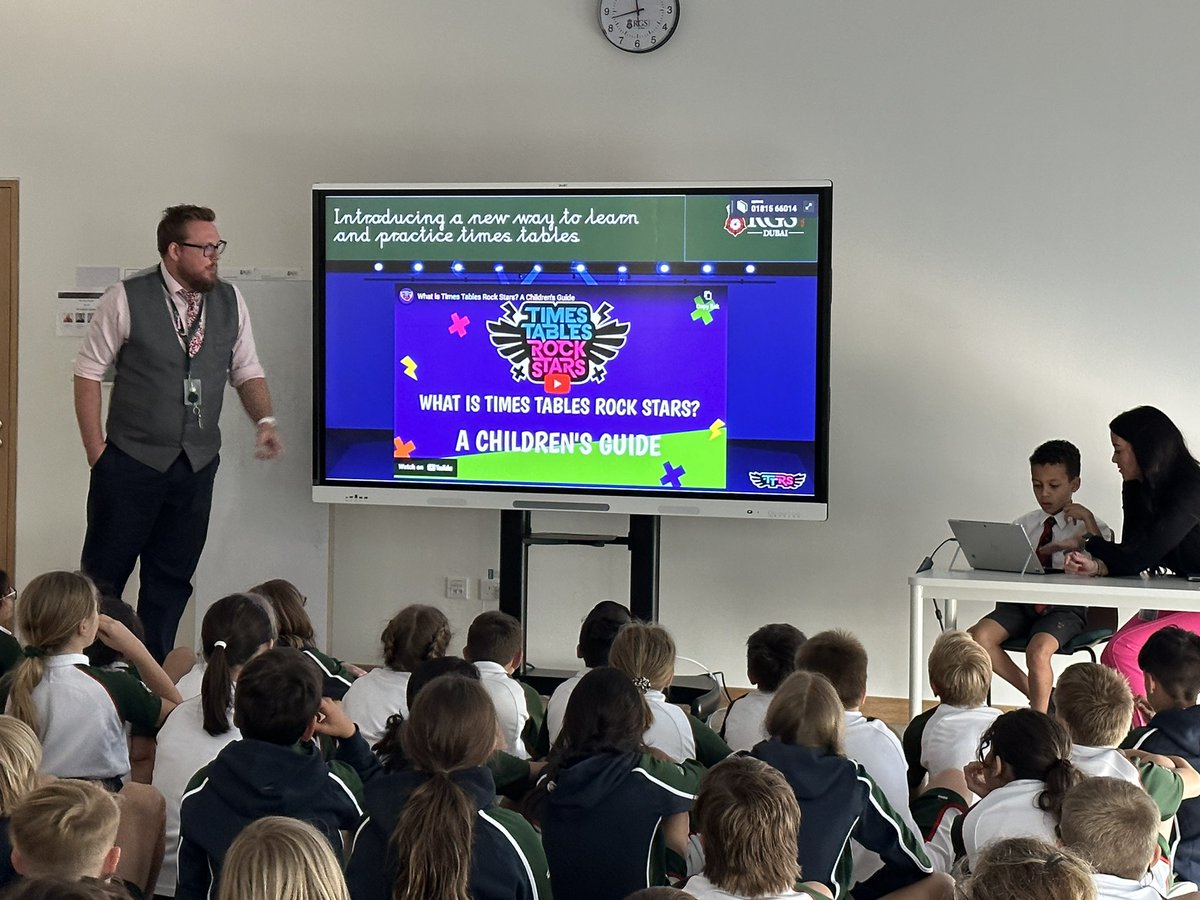 Exciting day at @rgsguildforddxb <a href="/TheRealMrCreal/">Joe Creal</a> launching <a href="/TTRockStars/">Times Tables Rock Stars</a> can’t wait to dress up for our Rock Wrangle later this year <a href="/Chargrieves/">Charlotte Grieves</a> 

➕➖➗✖️The App🟰Real Impact!✖️➗➖➕

@RGSGISchools <a href="/CognitaSchools/">Cognita Schools</a> #CollabUAE 🇦🇪 maybe a special appearance <a href="/BrunoReddyMaths/">Bruno Reddy OBE</a> ???🐫