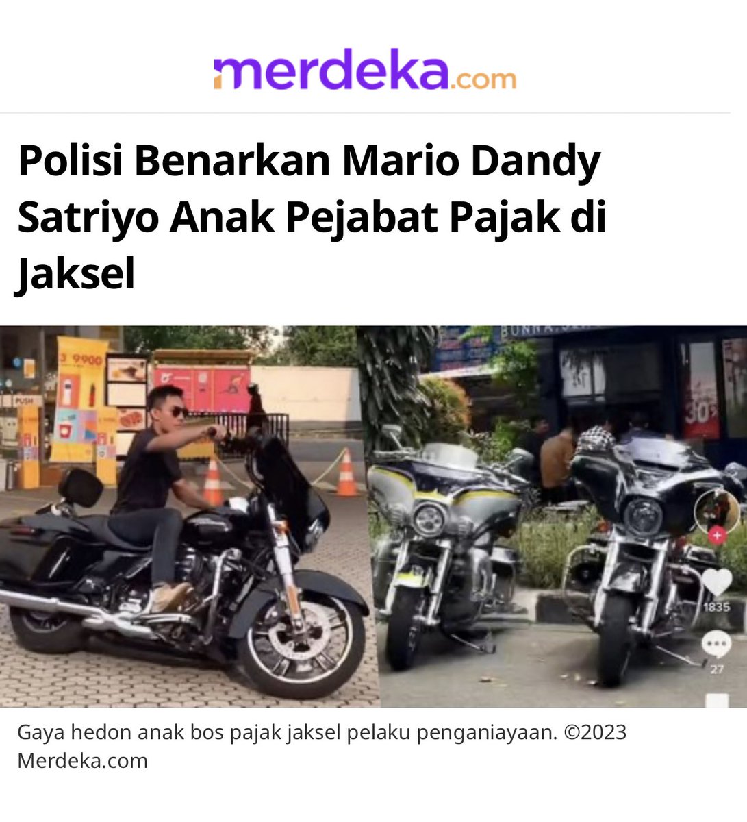 Dandy (20 tahun), anak pejabat Ditjen Pajak Jaksel, menganiaya David (17 tahun) hingga koma. Motif awalnya diduga terkait mantannya David yg bernama Agnes, yg kini berpacaran dgn Dandy. Saat ini proses hukum sdg berjalan, harapannya pengadilan bisa menjatuhkan hukuman yg pantas.