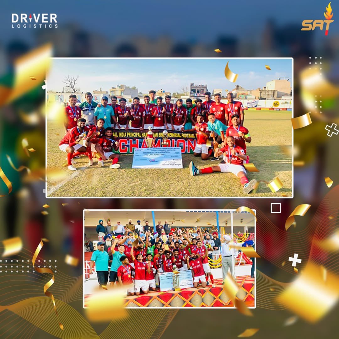 LogisticsDriver's tweet image. DRIVER LOGISTICS SAT reigns supreme at the 60th ALL INDIA PRINCIPAL HARBHAJAN SINGH MEMORIAL FOOTBALL TOURNAMENT! 🙌🔥 

Their unbeatable teamwork and fierce passion on the field earned them a well-deserved victory, leaving us all in awe. Congrats, champs!