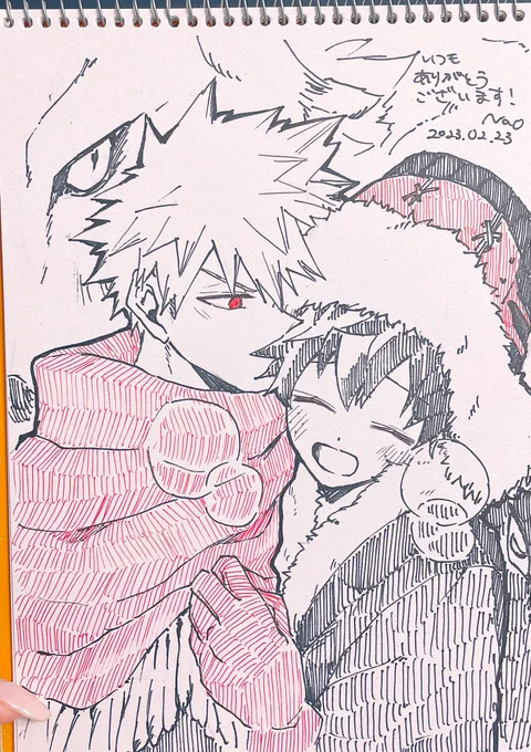 前回持ち帰らせてもらって描いたスケブでした!スケブは楽しいね 