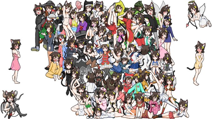 もう何匹の三日月ネコを描いたかわかんねぇな
あとどんな服装があるかな? 