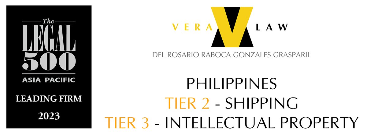 veralawph's tweet photo. We are delighted to share the recognition provided to our firm, VeraLaw, as one of the Legal 500 Asia Pacific Leading Firms 2023 Edition in the fields of Shipping and Intellectual Property. https://t.co/UVwqk6kRle