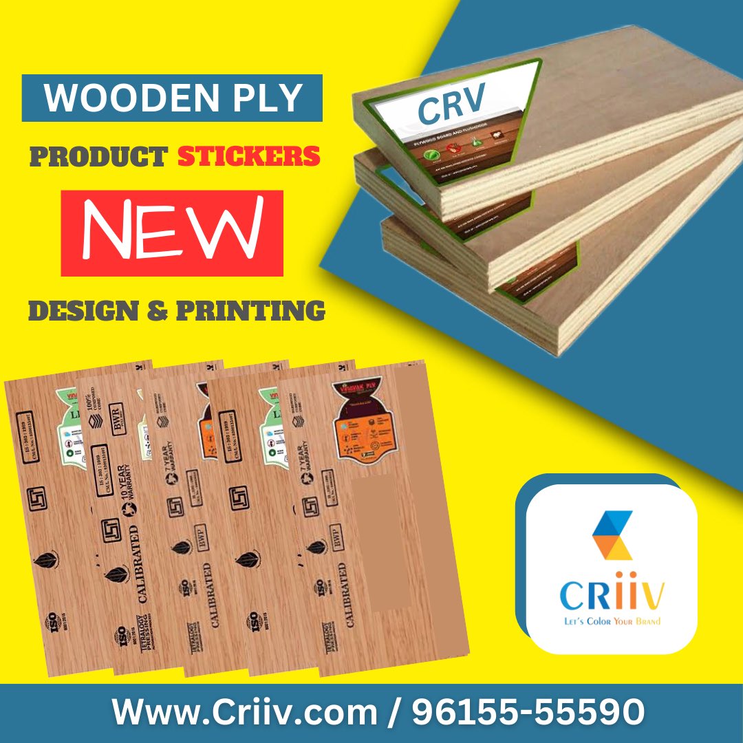 criiv_india's tweet image. 📣 Wooden Ply Products Stickers Design &amp;amp; Printing Services!
.
.
For more details visit our website Criiv.com or call us ￼096155 55590 / 09
.
.
#criivindia #woodenproductsticker #woodensticker #plystickers #plylabel #kitchenproductsticker #hardwareproductsticker