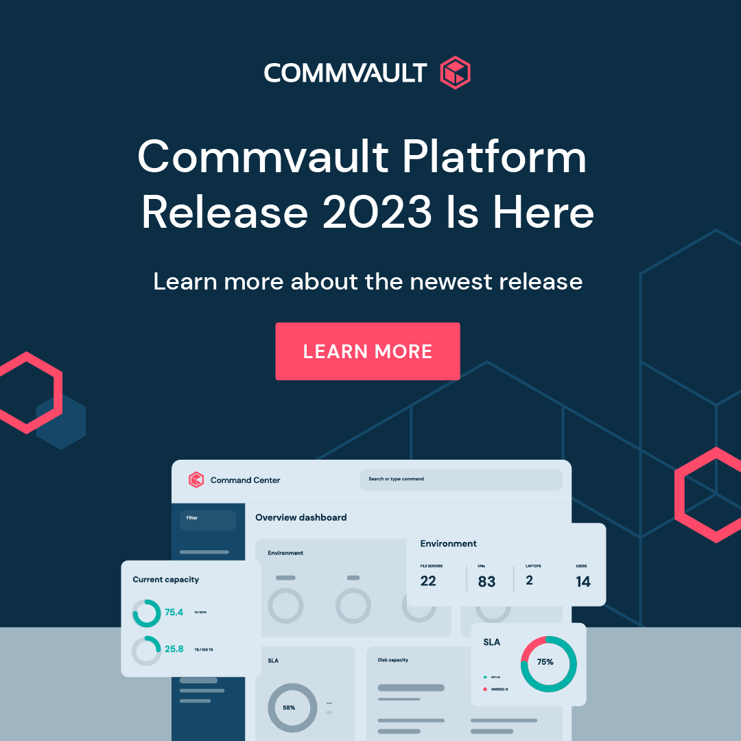 jharg30's tweet photo. The #Commvault Platform Release 2023 brings new features and integrations to the platform, as well as smart savings capabilities. Check out the highlights here. https://t.co/NmuKR8TVMa https://t.co/E6cq5OCTkd