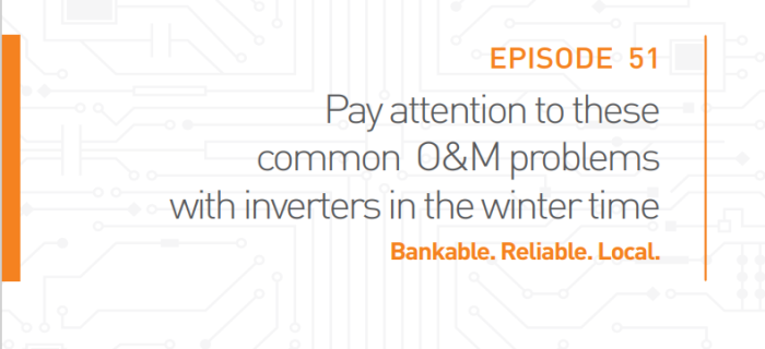 renewablemirror's tweet photo. EPISODE 51 - PAY ATTENTION TO THESE COMMON O&M PROBLEMS WITH INVERTERS IN THE WINTER TIME !
To Read the full article, click here -
https://t.co/uaCdVFrDe9
@Solis_Inverters @Ginlong_Solis
#solisinverters #inverters #solis #renewableenergy #solarenergy #solarpower https://t.co/SHKCTqF98t