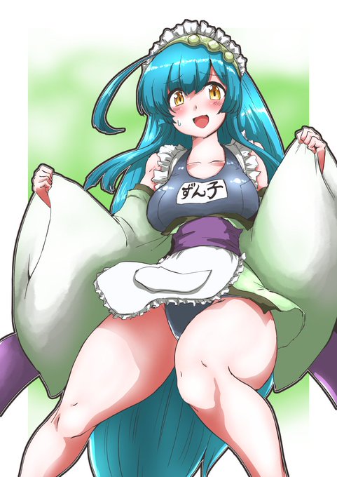 #ずんちゃんモチモチ木曜日 
今日のスク水メイドです 