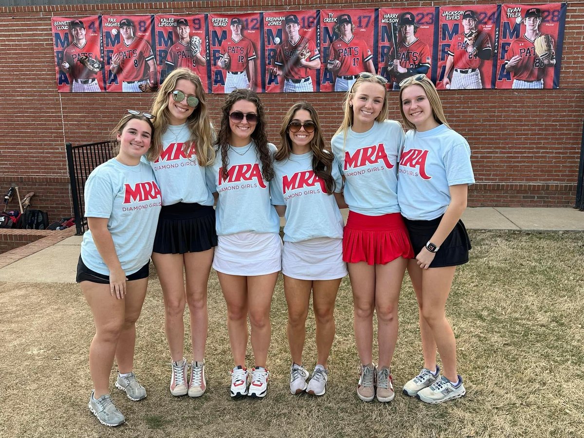 Lady Pats, Kenzie Mooney and McKenzie Blue (far right) , took in <a href="/MRABaseball/">Baseball | MRA</a> ‘s first home win this week as members of the 2023 Diamond Girls! 🥎🧃⚾️