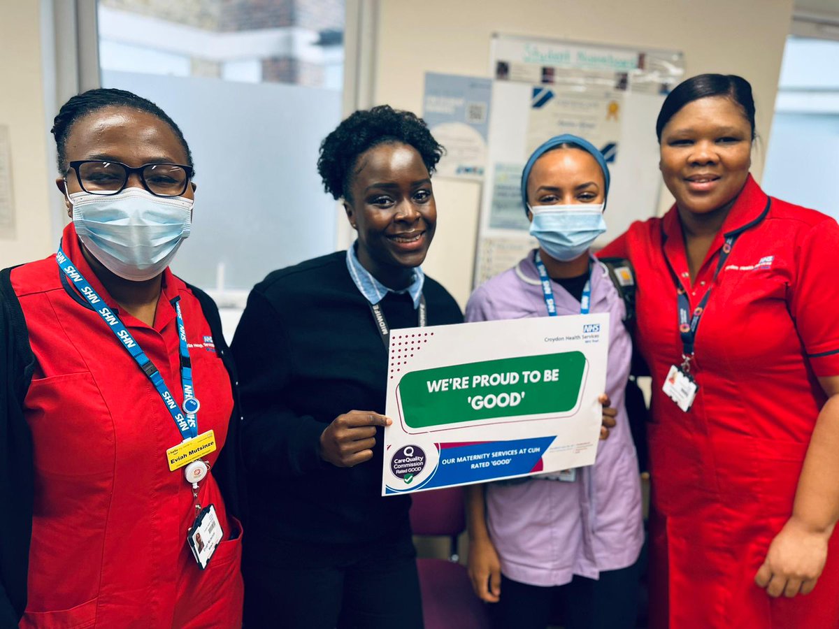 croydonhealth's tweet photo. We are proud of our amazing Maternity Services who have been given an improved rating of ‘Good’ for safety following an inspection by @CareQualityComm (CQC). 

The inspection rated the service ‘Good’ overall and ‘Good’ for being well-led.🥳
➡️https://t.co/ziWPmZ3MAq
#TeamCroydon https://t.co/ofABiP8LM5