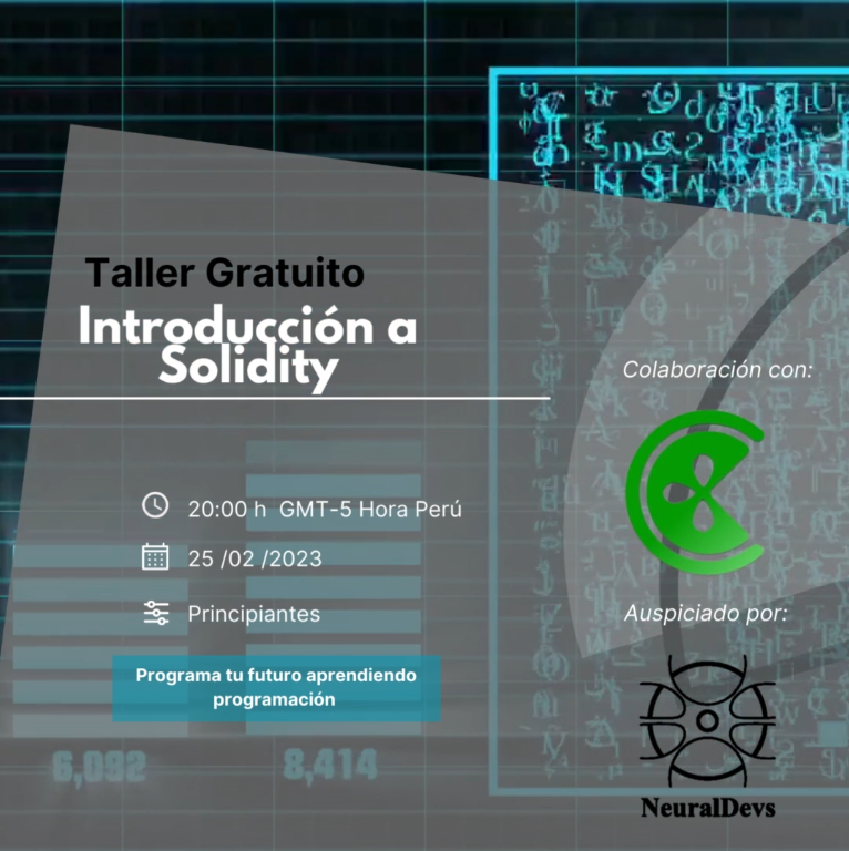 NeuralDevs's tweet photo. Buenas días, nuestra comunidad alcanzo los 300 participantes y lo estaremos celebrando con un Taller gratuito de Solidity este Sábado 25 de Febrero a las 20:00 horas Perú, interesados mensajear al interno. https://t.co/zan8tOAXzB