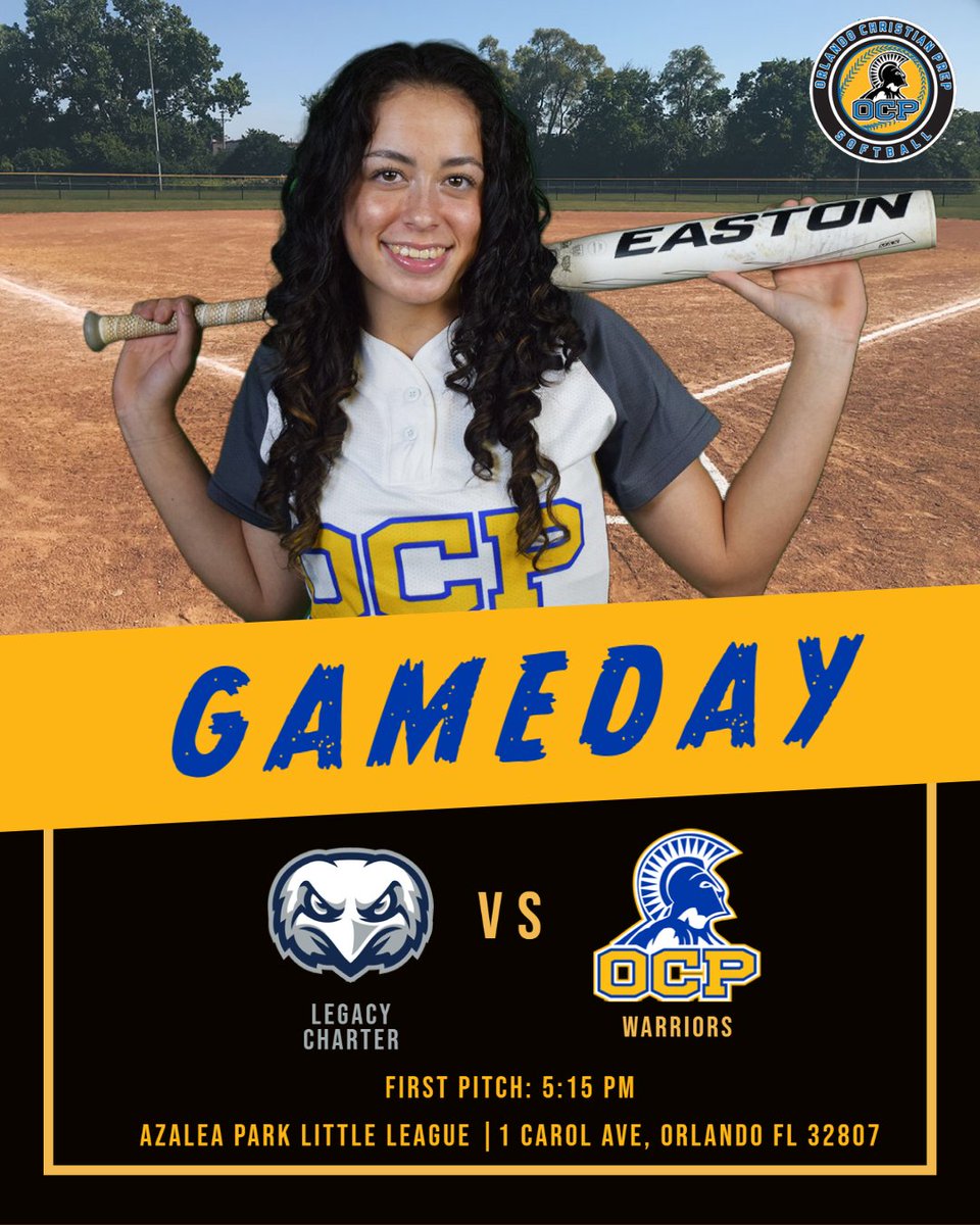 OCPAthletics's tweet photo. 🚨#GAMEDAY | @ocpvsoftball 🚨
After the perfect game on Tuesday, come see what happens next...
Game 2
🆚Legacy Charter
📍Azalea Park Little League (1 Carol Ave, Orlando)
⌚️5:15 pm
🎟️$5 Adult, $2 Students
#FHSAASoftball #Softball #WinTheDay https://t.co/ljVe52kPvk