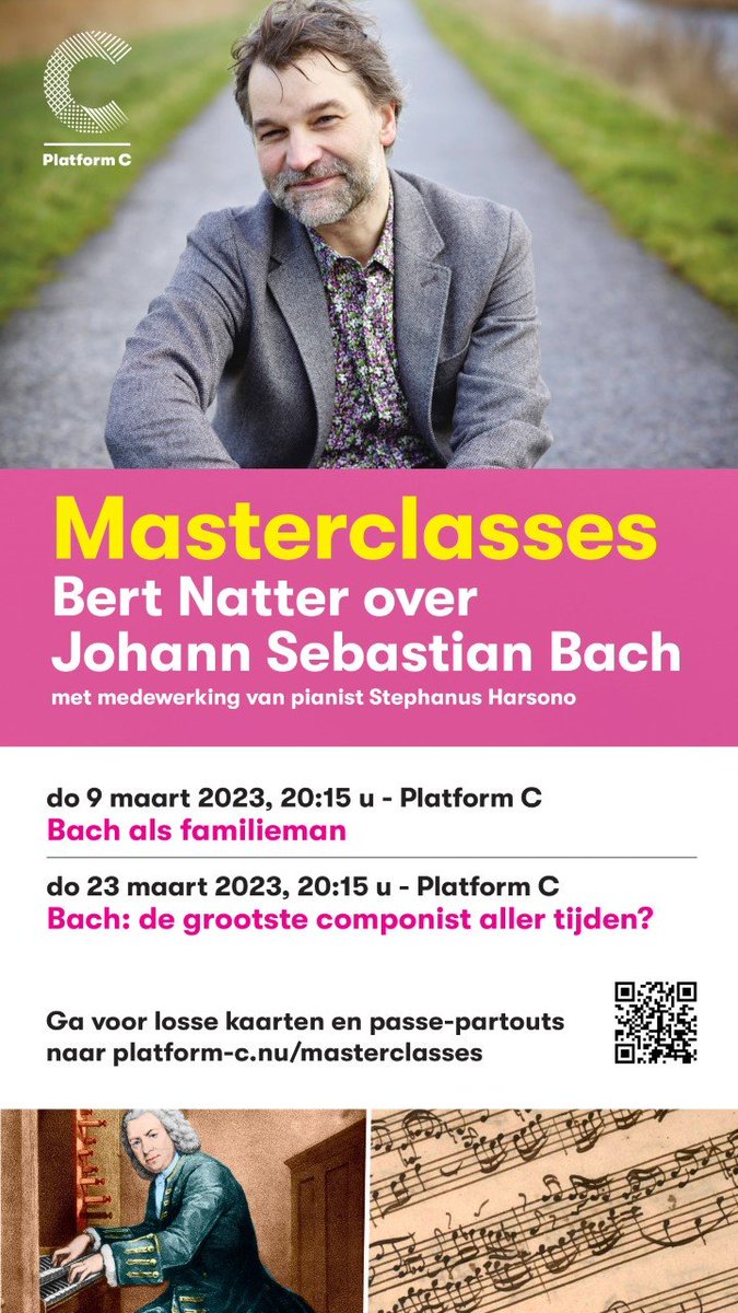 Vanaf 9 maart: Bert Natter - #Bach, het andere verhaal. Reeks <a href="/AmstelveenC/">Platform C Amstelveen</a> over de grootste componist aller tijden: Johann Sebastian Bach. In deze 1e masterclass: Bach als familieman. Ticket of pass-partout? platform-c.nu/agenda/masterc…
.
M.m.v. van pianist Stephanus Harsono.