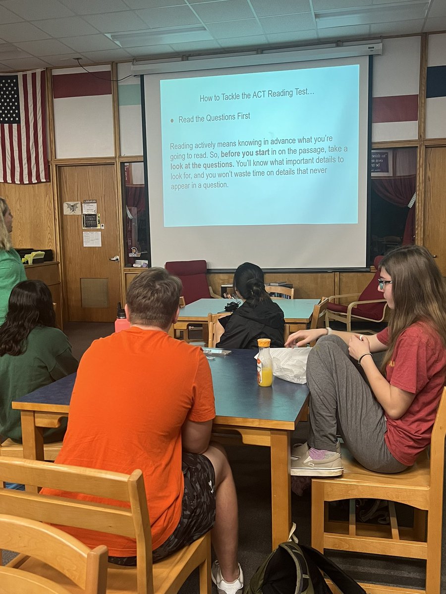 MissBea233's tweet photo. Happy Friday! We are wrapping up our ACT Boot Camp for the week with @abby_davis32! 💪🏻 Thanks to the teachers that presented and the students that attended! @ForbushHS https://t.co/gx9iEBYqVu