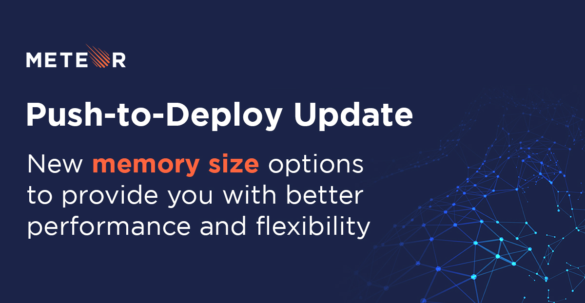 CloudByGalaxy's tweet image. Memory limits for Push-to-Deploy machines have increased from 6GB to 14GB!

You will benefit from faster speed and greater flexibility while developing your MeteorJS apps, thanks to this important enhancement.

Learn more here: social.meteor.com/cloud-changelo…

#meteorcloud #pushtodeploy