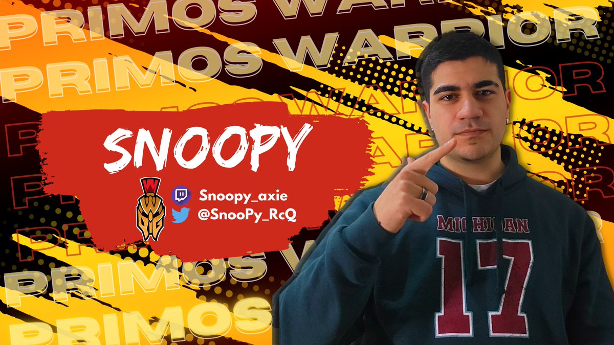 Todo equipo necesita un capitán…💪

Hemos luchado sangre, sudor y lágrimas para fichar al mejor posible.

Nuestro nuevo Warrior *TQ SnooPy | PWG* Bienvenido al roster competitivo de PWG
@SnooPy_RcQ Twitch: snoopy_axie #WeAreWarriors #PWG