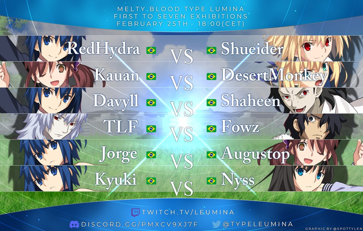 Rynoa1's tweet photo. We're all going to brazil this weekend!
Tune in for some really spicy Brazilian exhibitions, this will be our last off-european set of exhibitions for a while so make sure to come and support other scenes as well!
(This time its correct I swear!!) https://t.co/qZAgYqDj79