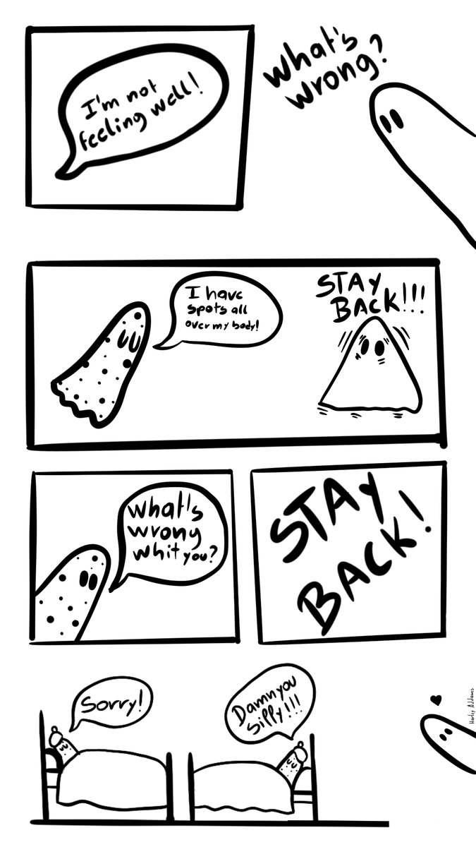 Harley_Addams_'s tweet photo. "Do ghosts get sick too?"

Another  small comic about the life of this two cute ghosts :) 

#comic #ghost #digitalillustration #illustration #procreate #artistlife https://t.co/cUCFg0LNJW