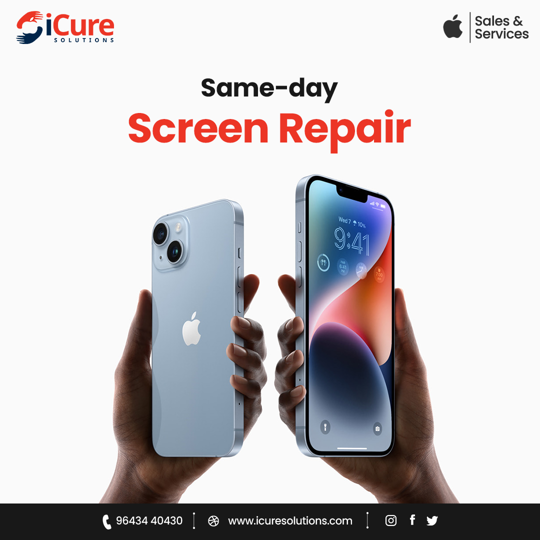 icuresolutions's tweet photo. Cracked iPhone screen?
We can repair your damaged screen or battery and return your iPhone the same day.

Book your iPhone for service, Call: +91 9643440430

#icuresolutions #applerepairs #samedayservice #iphonerepair #screenrepair #service #appleauthorizedserviceprovider https://t.co/D60UySTZYQ