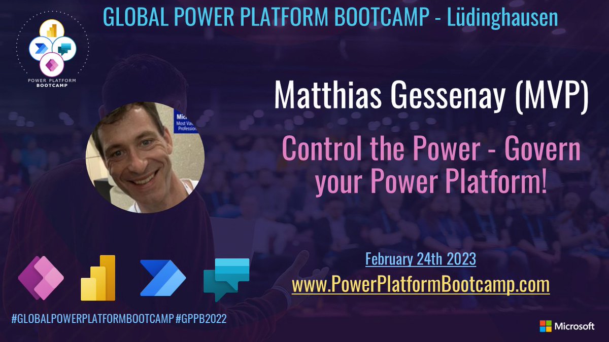 Und hier ist die vorletzte Session Ankündigung der #GPPB2023 in <a href="/Luedinghausen/">Lüdinghausen</a>: <a href="/mgessenay/">Matthias Falland | MVP</a> spricht über Governance auf der Power Platform