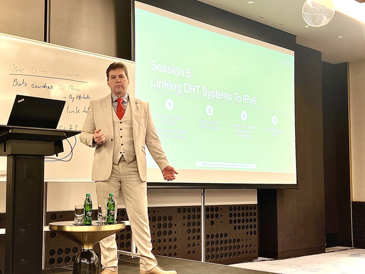 RealCoinGeek's tweet photo. DAY *TWO* of #BitcoinMasterclass coverage!
@Dr_CSWright is leading a presentation on #Multicast, #IP2IP, and the foundations concerning #IPv6!
Join us LIVE on YouTube: https://t.co/CmgFjN19Cx https://t.co/kusjysnxY1
