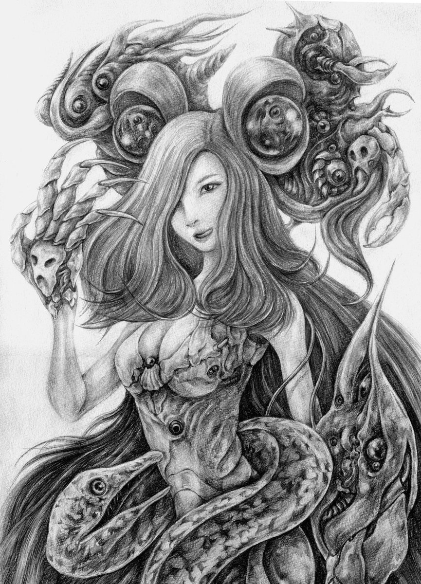 #アナログ絵で魅せてみよ
まずは空想鉛筆画定期。 