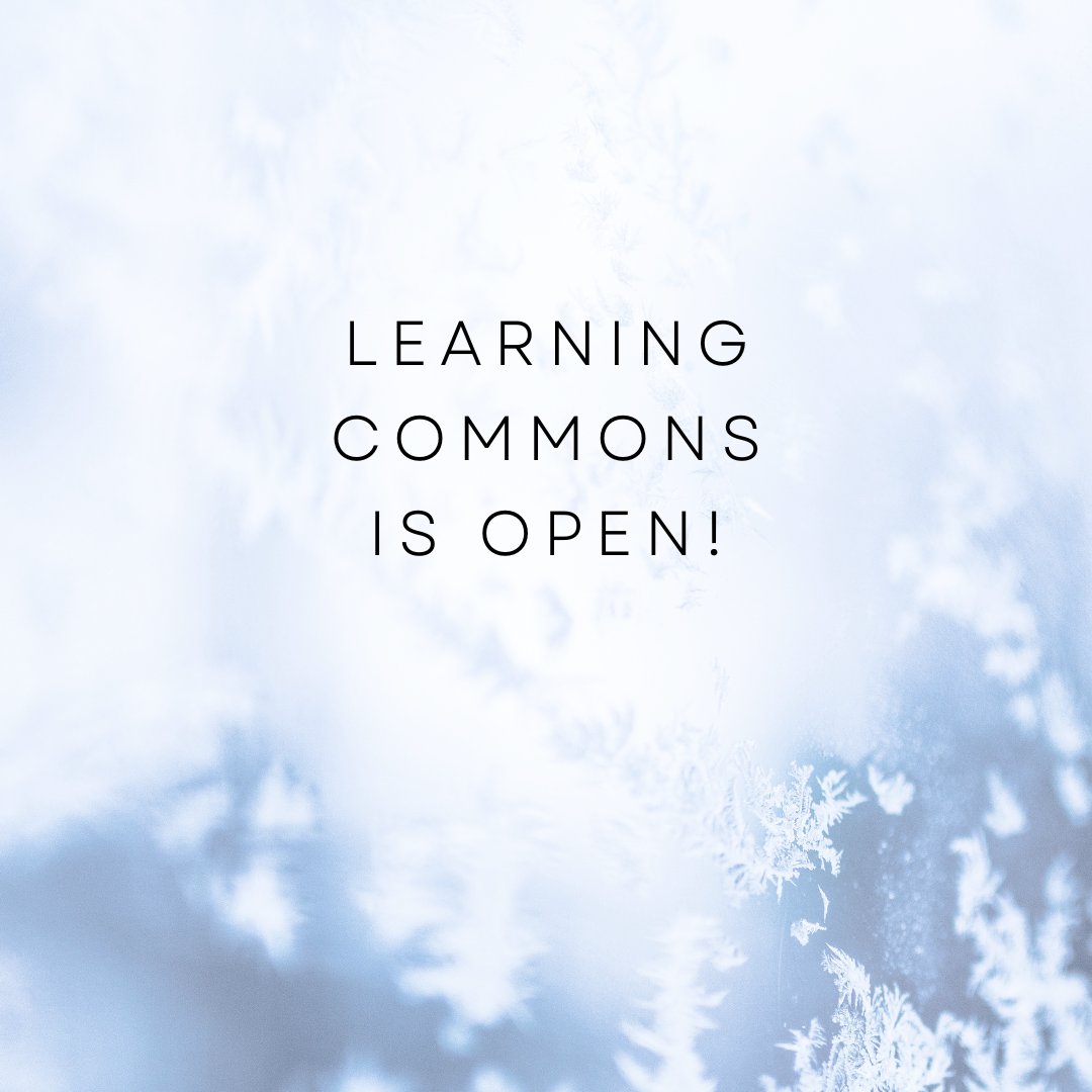 SUNYCantonLC's tweet photo. The Learning Commons is open today from 7:30 AM - 2:00 AM! Please stop by while you are working remotely on classes or if you need a pick-me-up from Cyber Cafe, which is open from 9:30 AM - 3:00 PM. #sunycanton #meetmeatthecommons #buildinghours #snowday https://t.co/rkYPQS542D