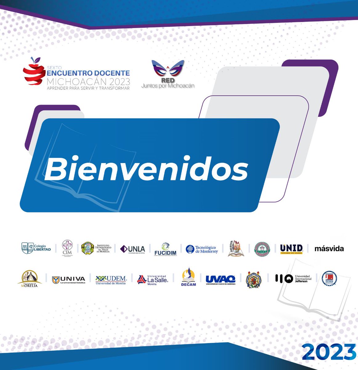 ¡Buenos días! 🌞

Sigue nuestras transmisiones especiales de la Sexta Edición del Encuentro Docente Michoacán 2023. 

 ⏱️Comenzamos en punto de las 08:00 horas.

#JuntosPorMichoacán
#sextoencuentrodocente