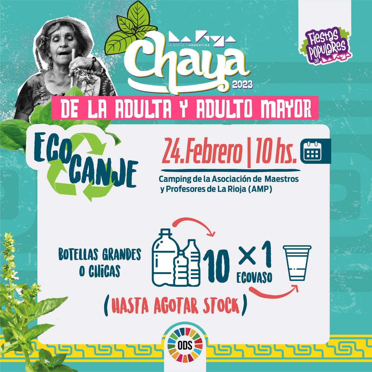 🌿“Chaya de la Adulta y Adulto Mayor 2023”🌿

 ♻️Contaremos con la participación del “Eco Canje” para reducir el plástico y canjear por vasos de la chaya 2023.

#PersonasMayores
#ConstruyendoRedes
#ChayadelaAdultayAdultoMayor
#FiestasPopulares
#FebreroesChaya